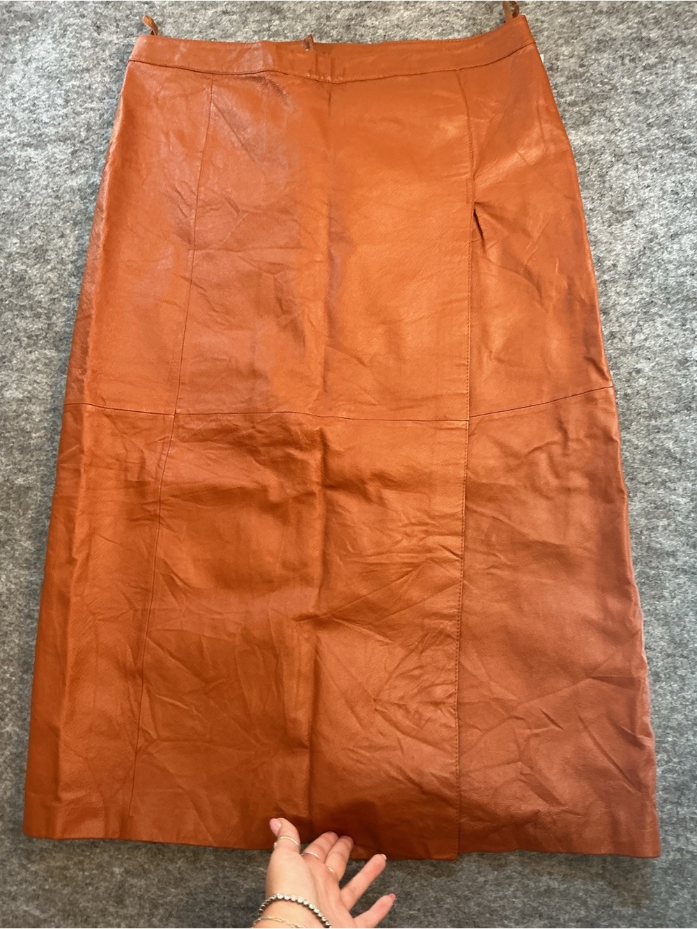 Metro Style Women’s Brown Faux Leather Midi Skirt Size 18
